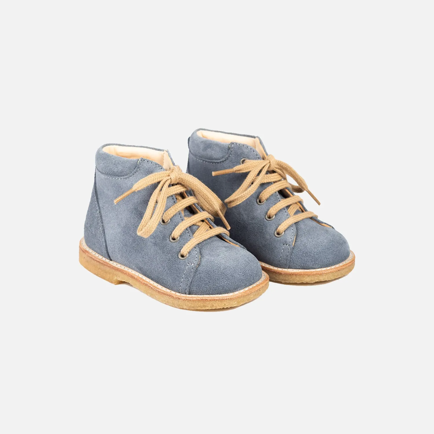 Toddler Suede Lace Up Boots - Blue Fog