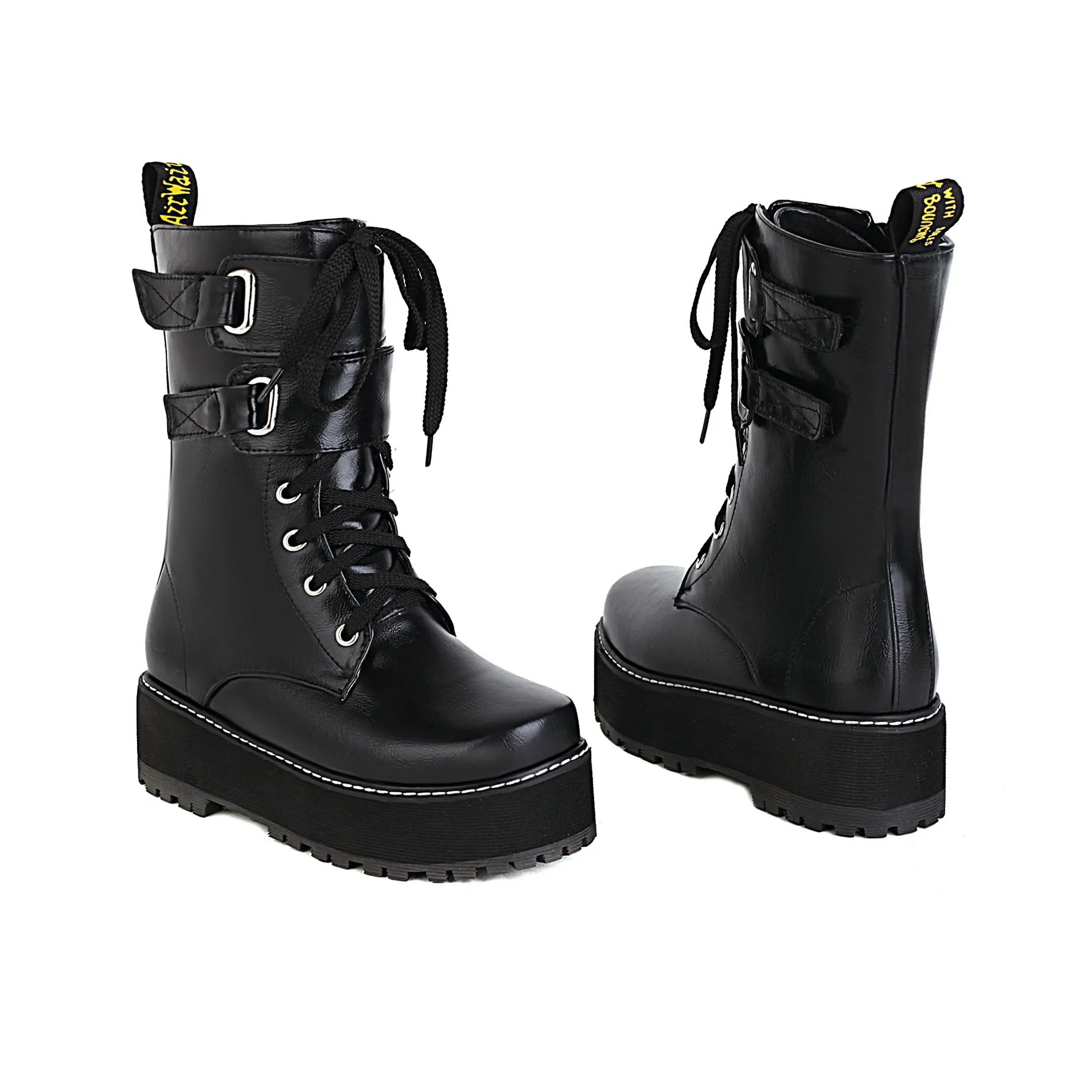 Toleet Double Row Metal Belt Martin Boots