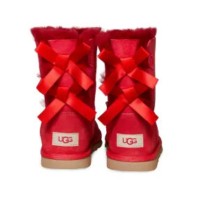 UGG Bailey Bow II Ribbon Red Boots - Youth