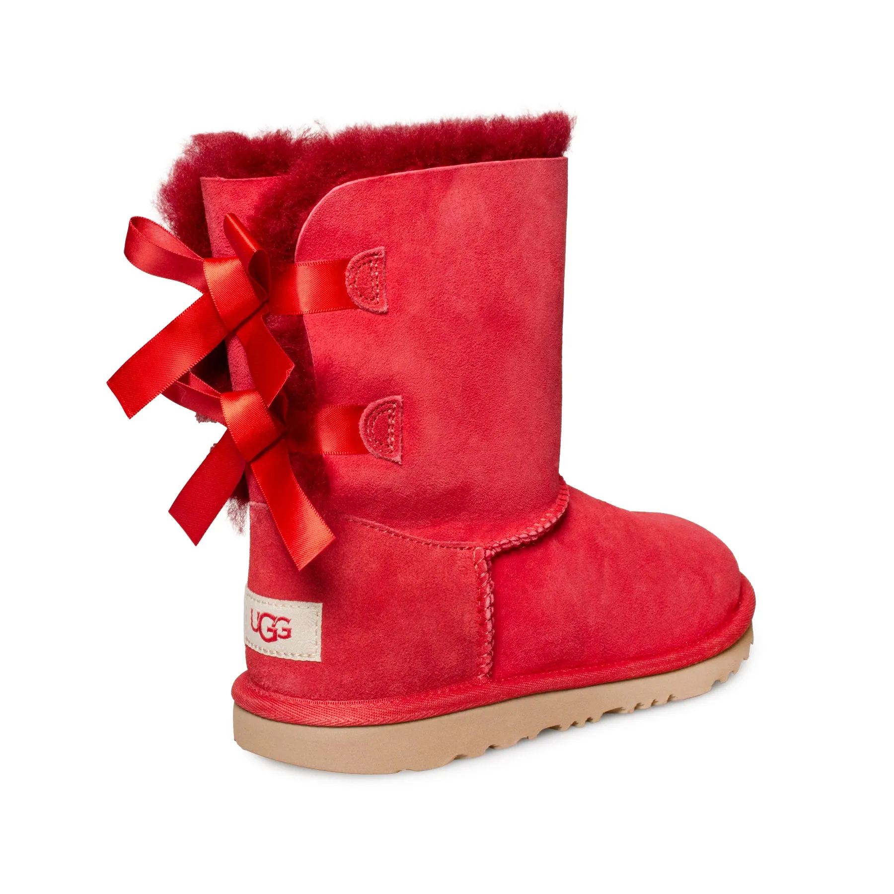 UGG Bailey Bow II Ribbon Red Boots - Youth