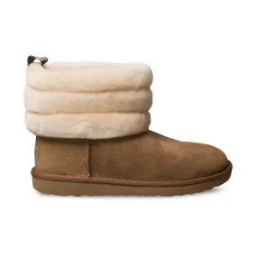 UGG Fluff Mini Quilted Chestnut Boots - Youth