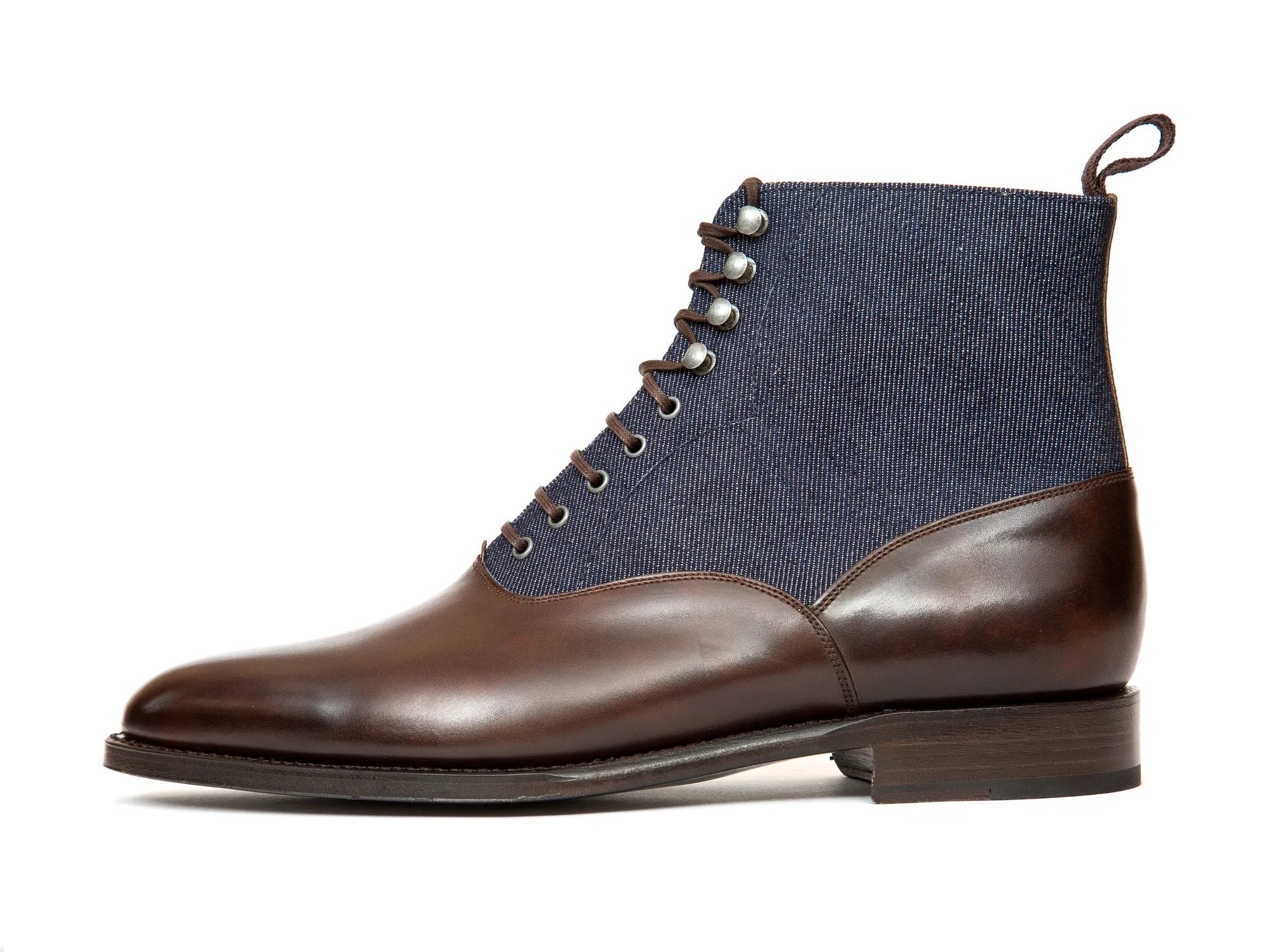 Wedgwood - MTO - Dark Brown Museum Calf / Denim - TMG Last - Single Leather Sole