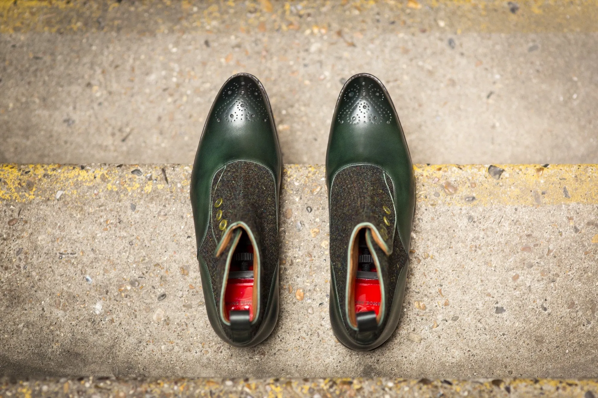 Westlake - MTO - Forest Green Calf / Moss Green Medley Tweed - NGT Last - Single Leather Sole