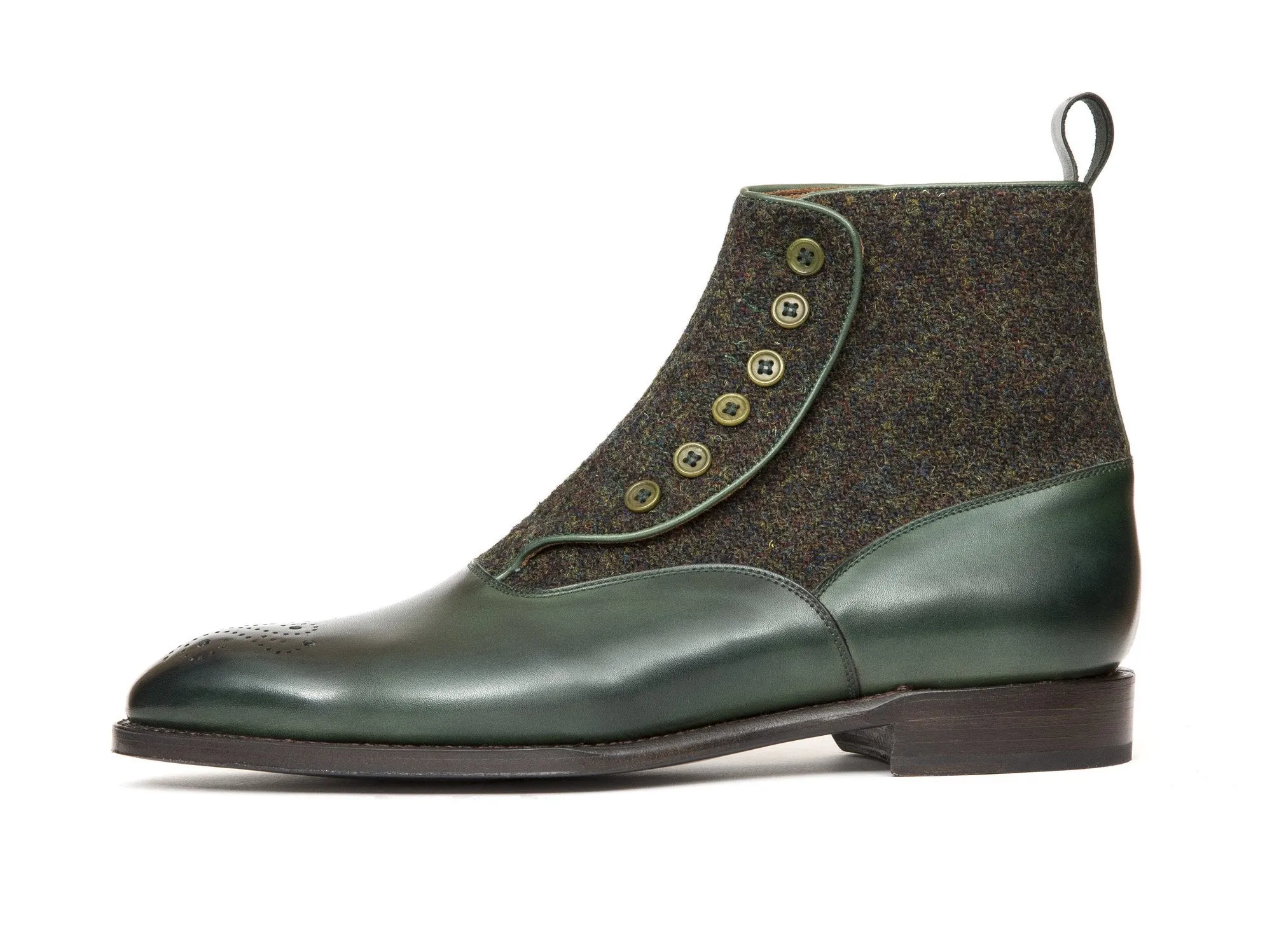 Westlake - MTO - Forest Green Calf / Moss Green Medley Tweed - NGT Last - Single Leather Sole