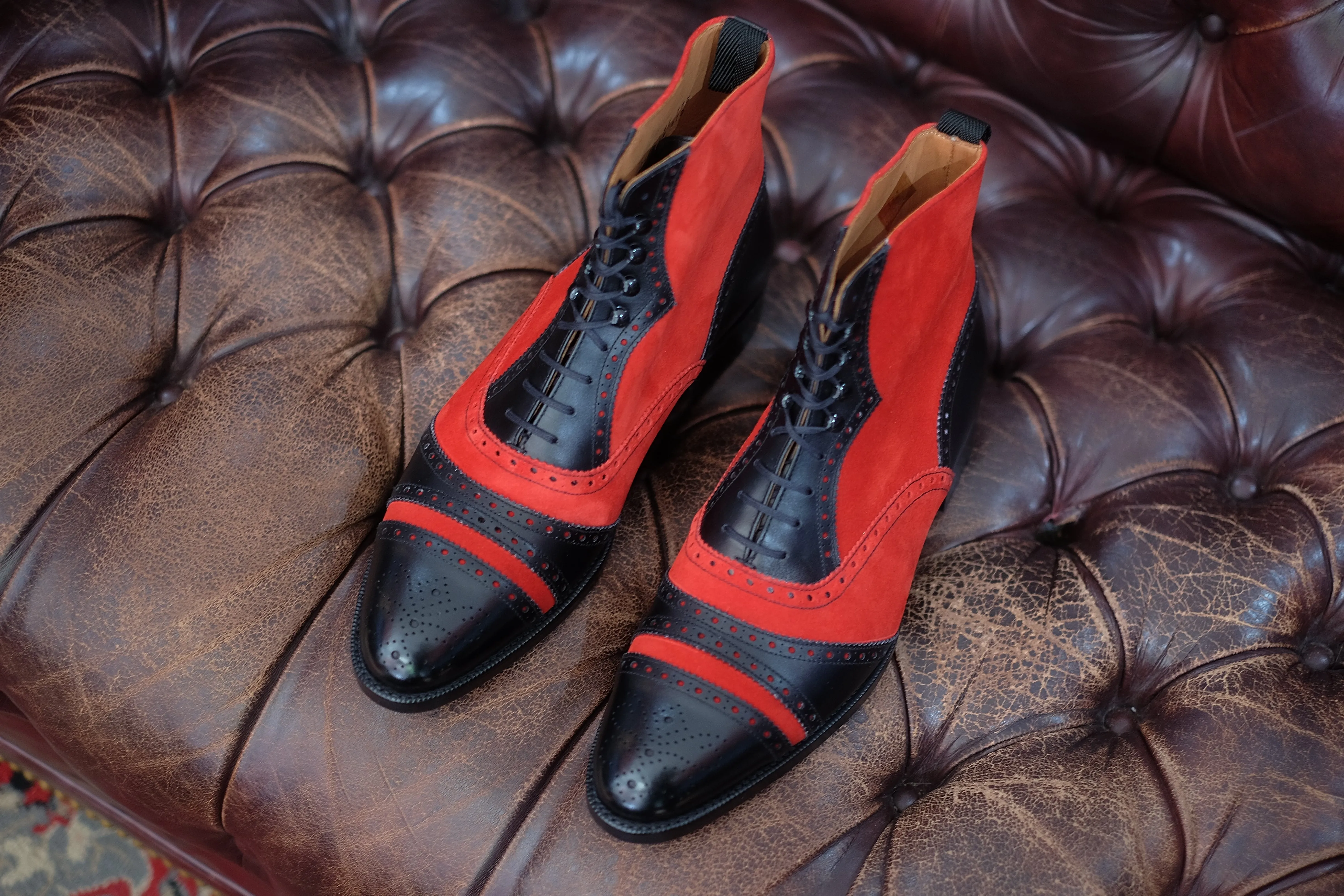 Whitman - MTO - Black Calf / Red Suede - TMG last - Double Leather Sole