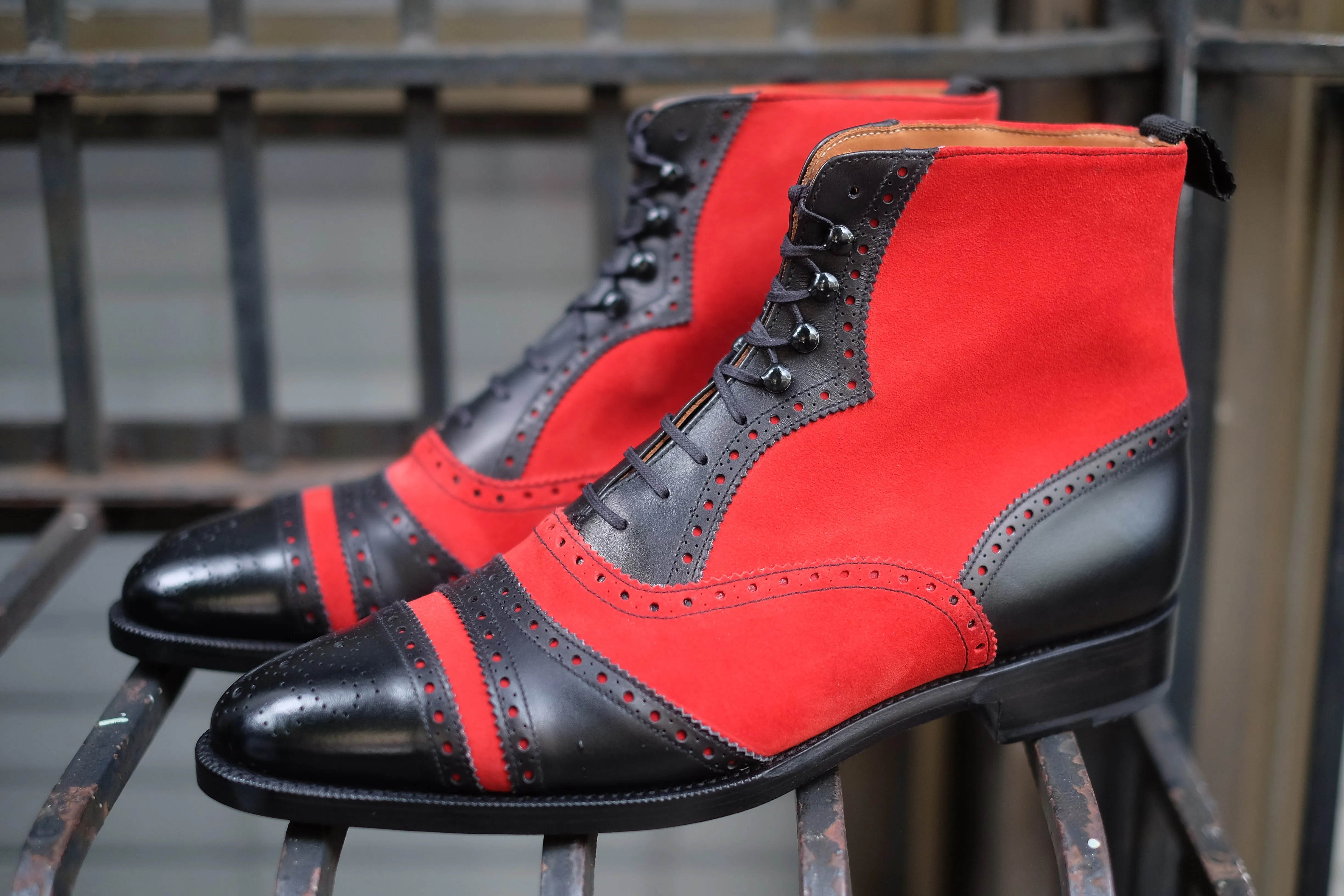 Whitman - MTO - Black Calf / Red Suede - TMG last - Double Leather Sole