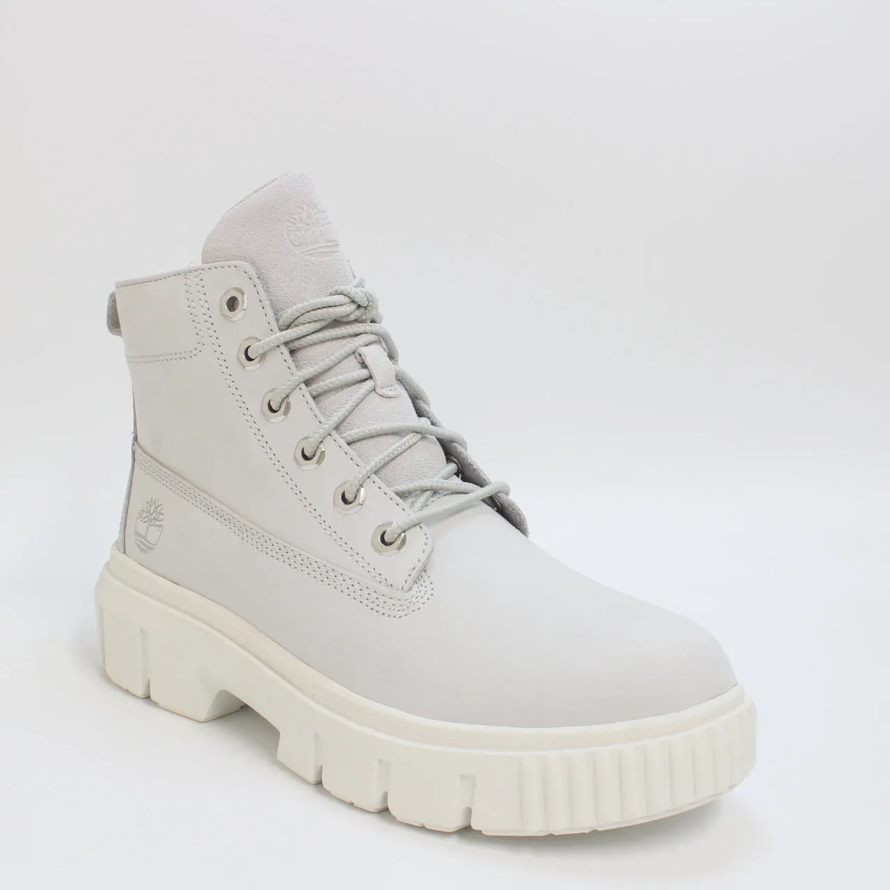 Womens Timberland Greyfield Leather Boots Light Grey Nubuck