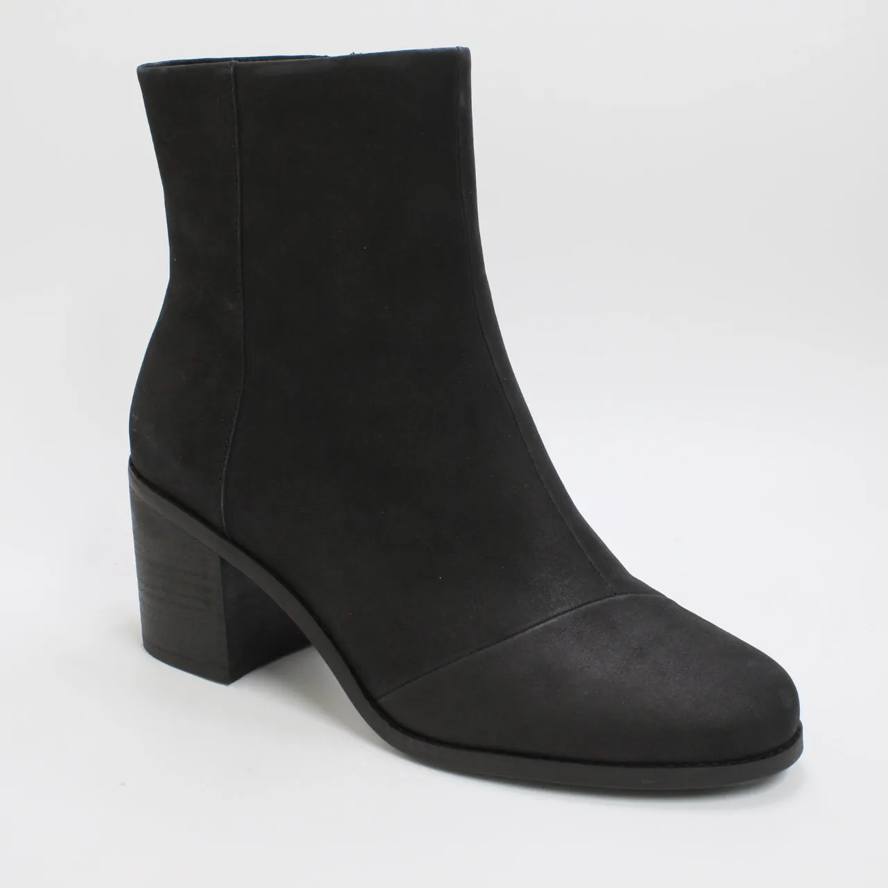 Womens Toms Evelyn Heeled Boots Black Leather